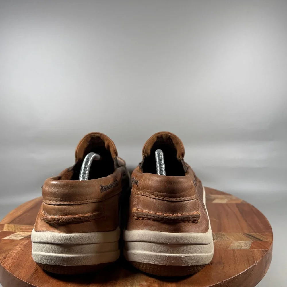 Sperry Mens Brown Leather Slip On Boat Shoes STS16474 Moc Toe Size 13 M